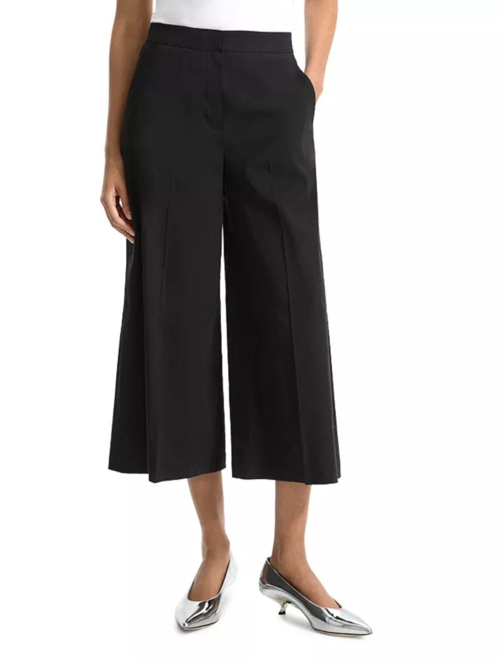 Theory Clean Terena Linen Blend Wide Leg Pants Size 8